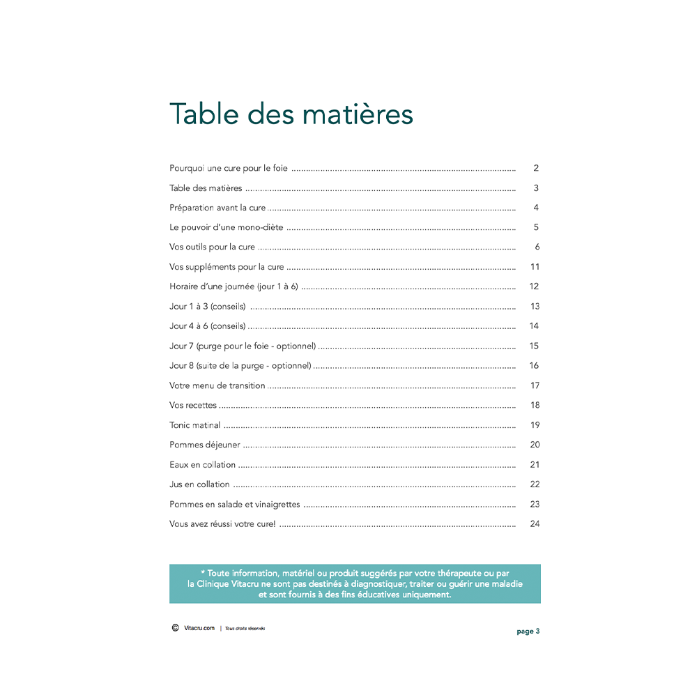 Cure de pomme & purge