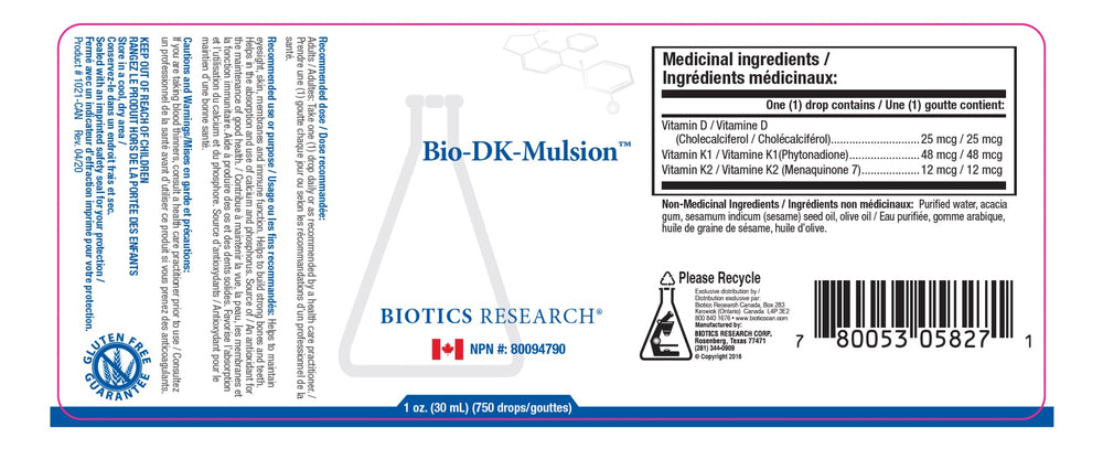 Bio-DK-Mulsion - D3, K1 et K2 liposomale